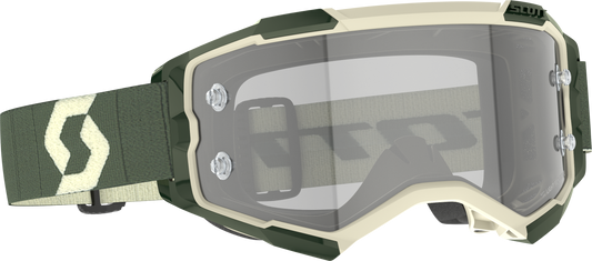 SCOTT Fury LS Goggle Kaki Green with Grey Lens – Offroad Eyewear for Optimal Vision