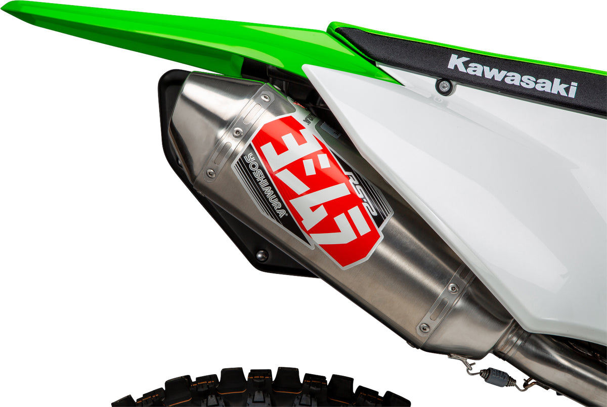 Yoshimura RS-2 Slip-On Exhaust with Spark Arrestor for Kawasaki KLX300R (2020-2024) - Part Number 243002C350