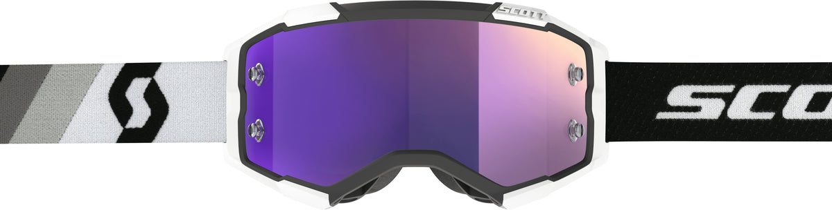 SCOTT Fury Goggle Prem Black/White with Purple Chrome Lens for Offroad Motocross