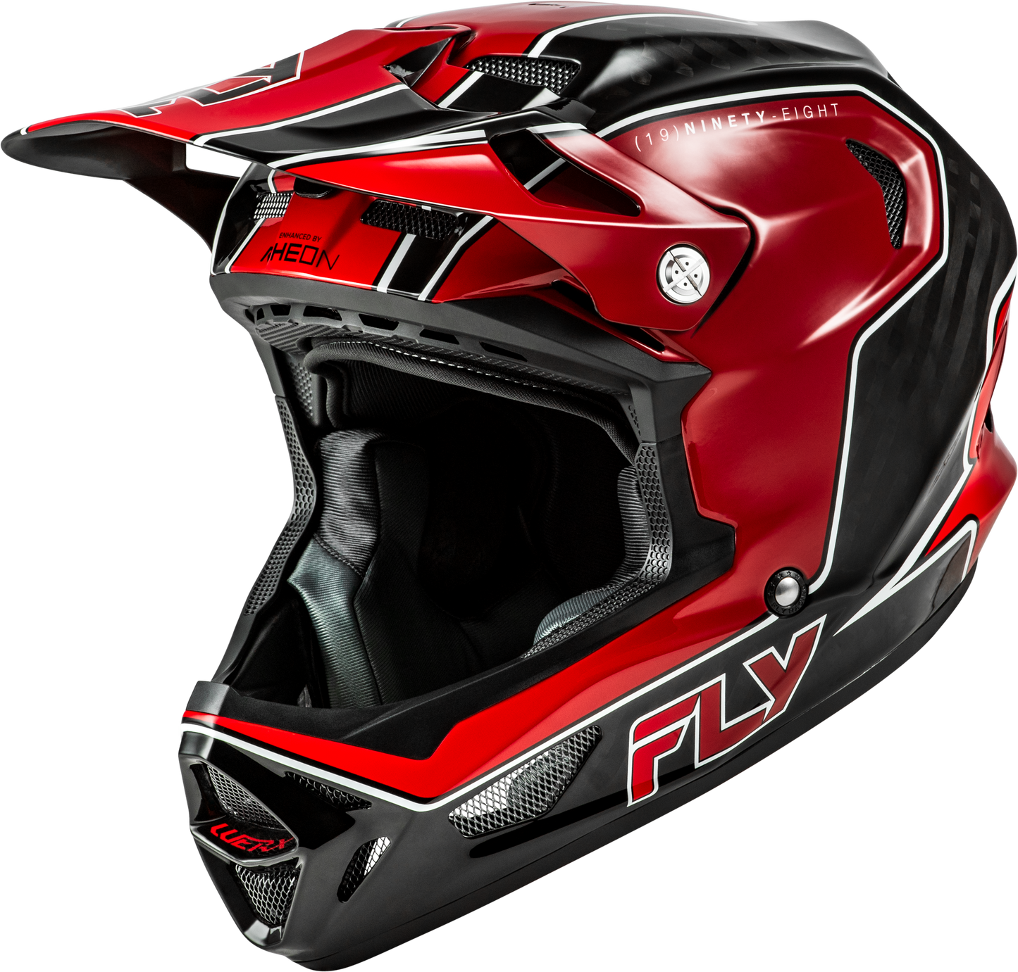 Fly Racing Werx R Flow Carbon Helmet Black Carbon/Red Large – Full-Face Bicycle Helmet with Advanced Impact Protection