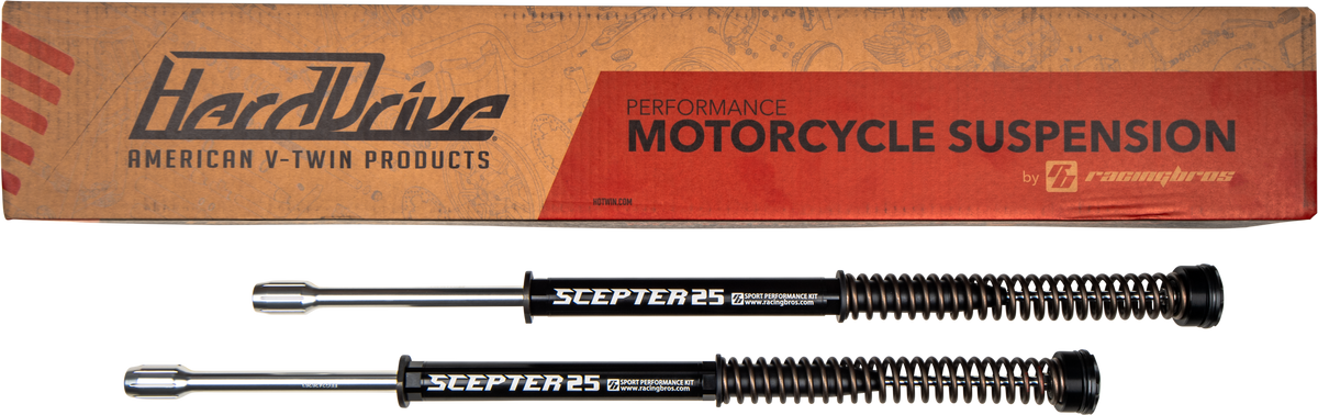 HardDrive Scepter 25 Cartridge Fork Kit for Harley Davidson Baggers - 49mm Standard Weight