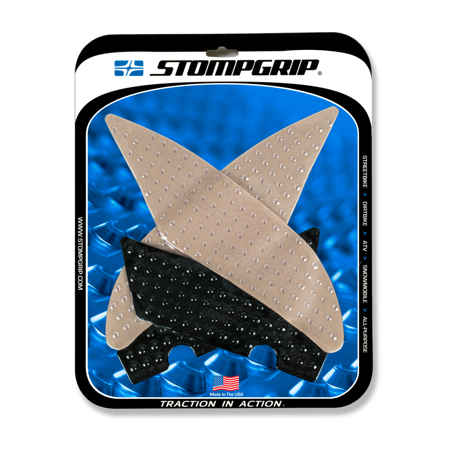 STOMPGRIP Tank Pad Kit Volcano Clear/Black for Yamaha YZF-R6 (2017-2020)