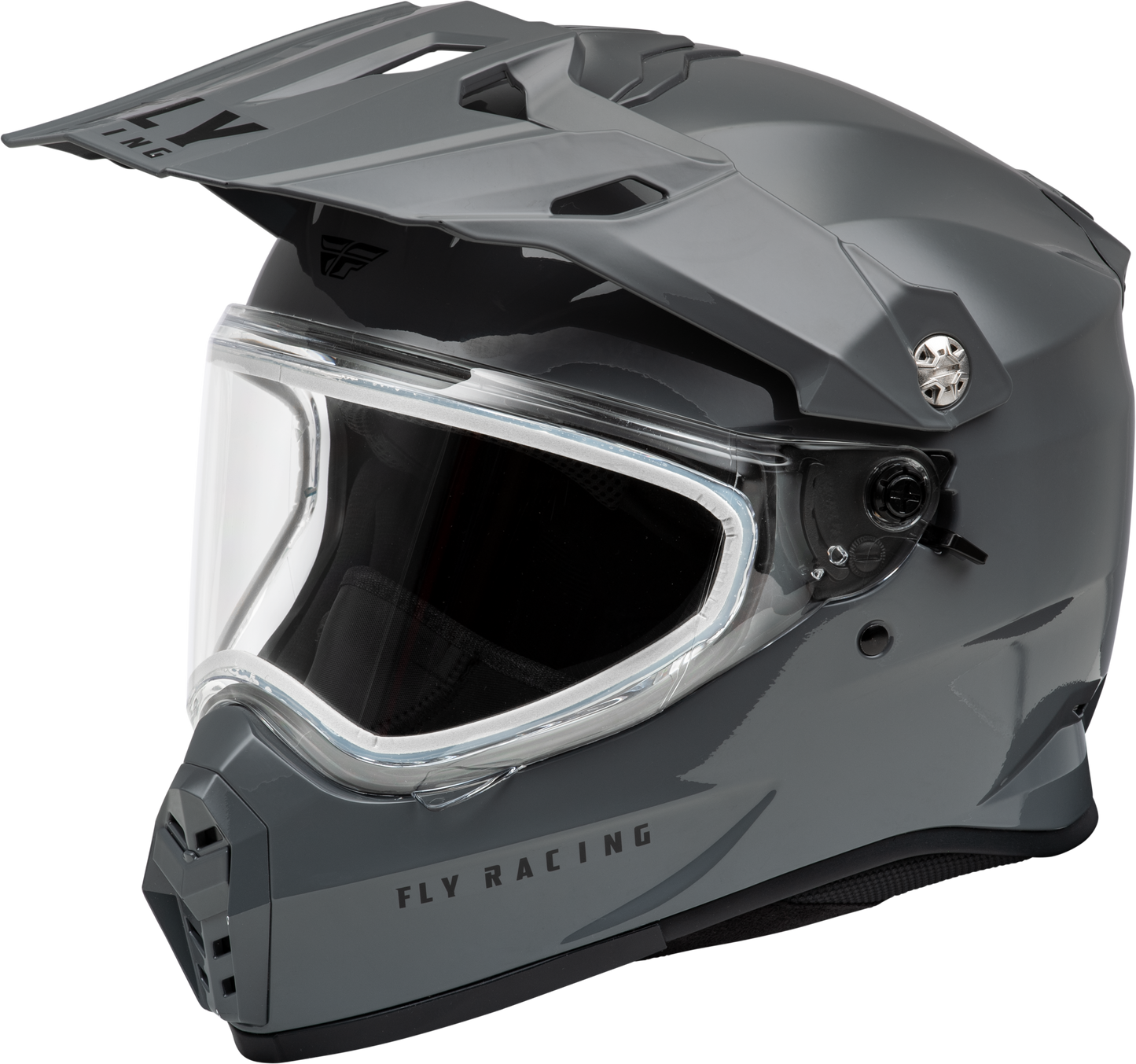 Fly Racing Trekker CW Solid Helmet with Dual Shield – 2X-Large Snow Helmet in Grey