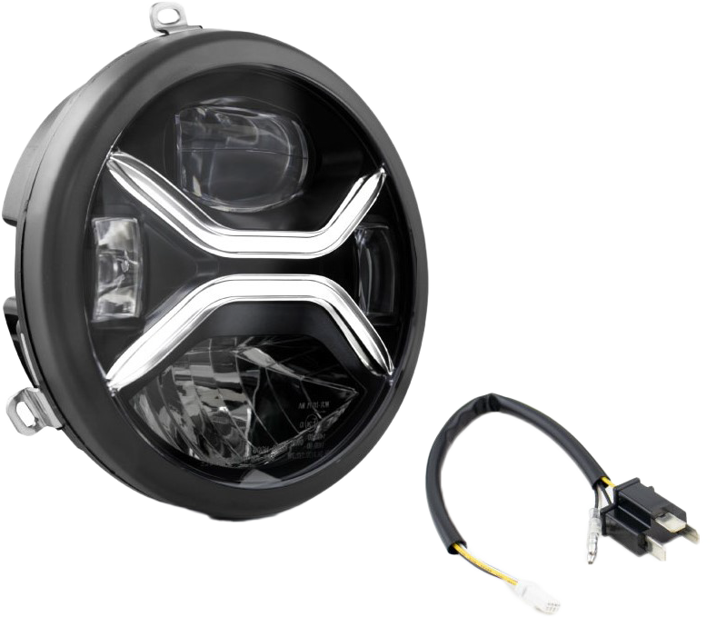 KOSO 28-61024 7-inch Zenith LED Headlight with H4 Plug for Harley Davidson Motorcycles