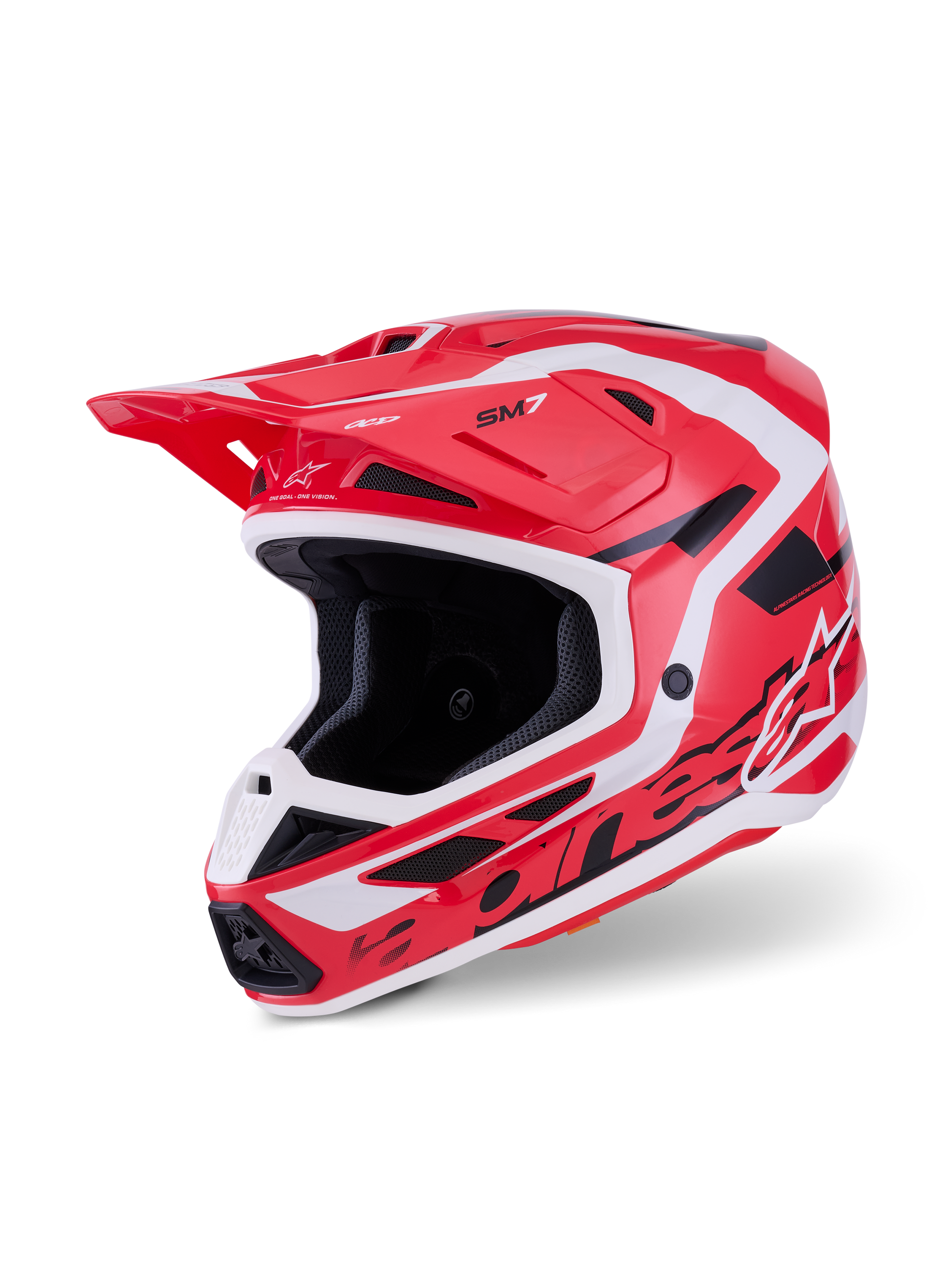 Alpinestars SM7 Deed Helmet Large Red/Black/White Gloss - Offroad Helmets