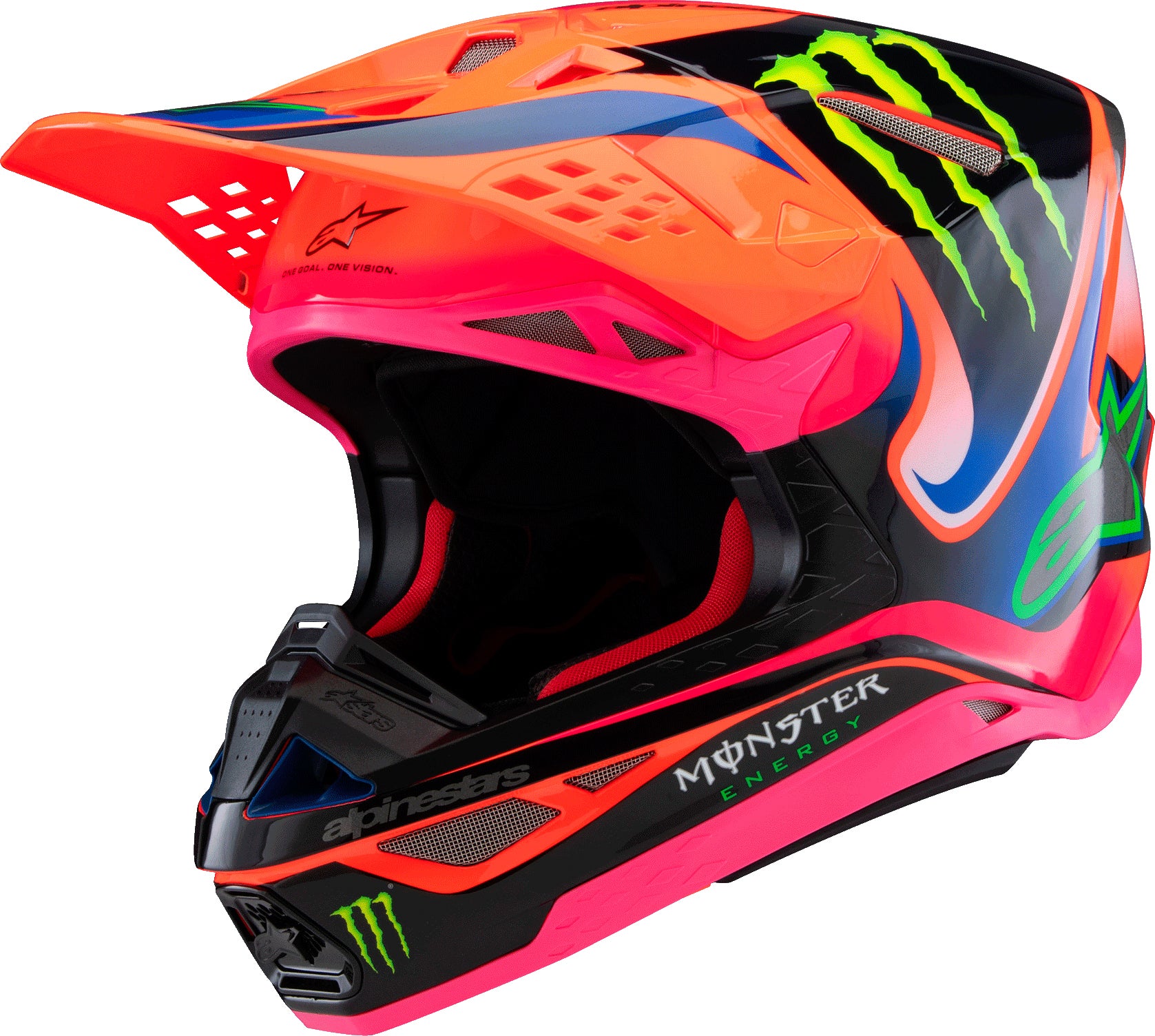 Alpinestars Supertech M10 Deegan Off-Road Helmet – Medium, Orange Fluorescent/Purple/Pink Fluo