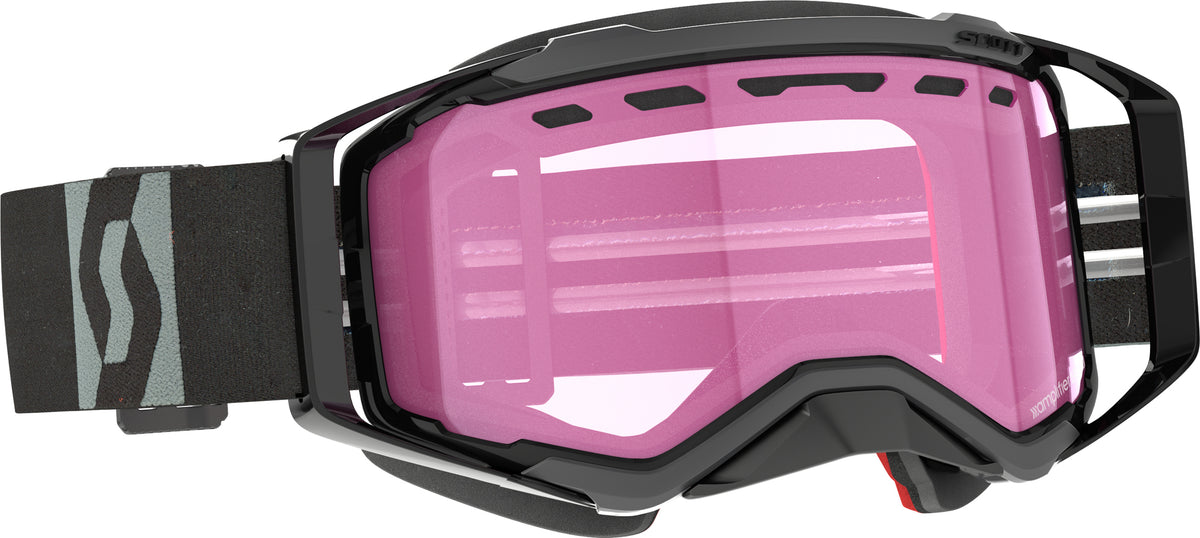 Scott Prospect Snow Goggles Black/Grey with Rose Lens – Enhanced Field of Vision and Impact Protection