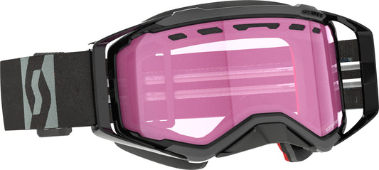 Scott Prospect Snow Goggles Black/Grey with Rose Lens – Enhanced Field of Vision and Impact Protection