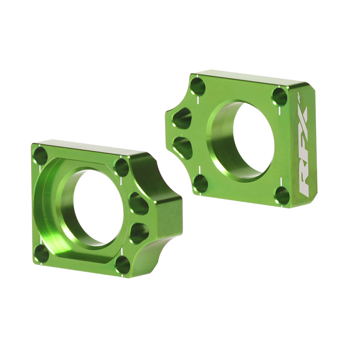 RFX Pro Series Rear Axle Blocks for Offroad Bikes - Green, Part FXAB 20100 99GN