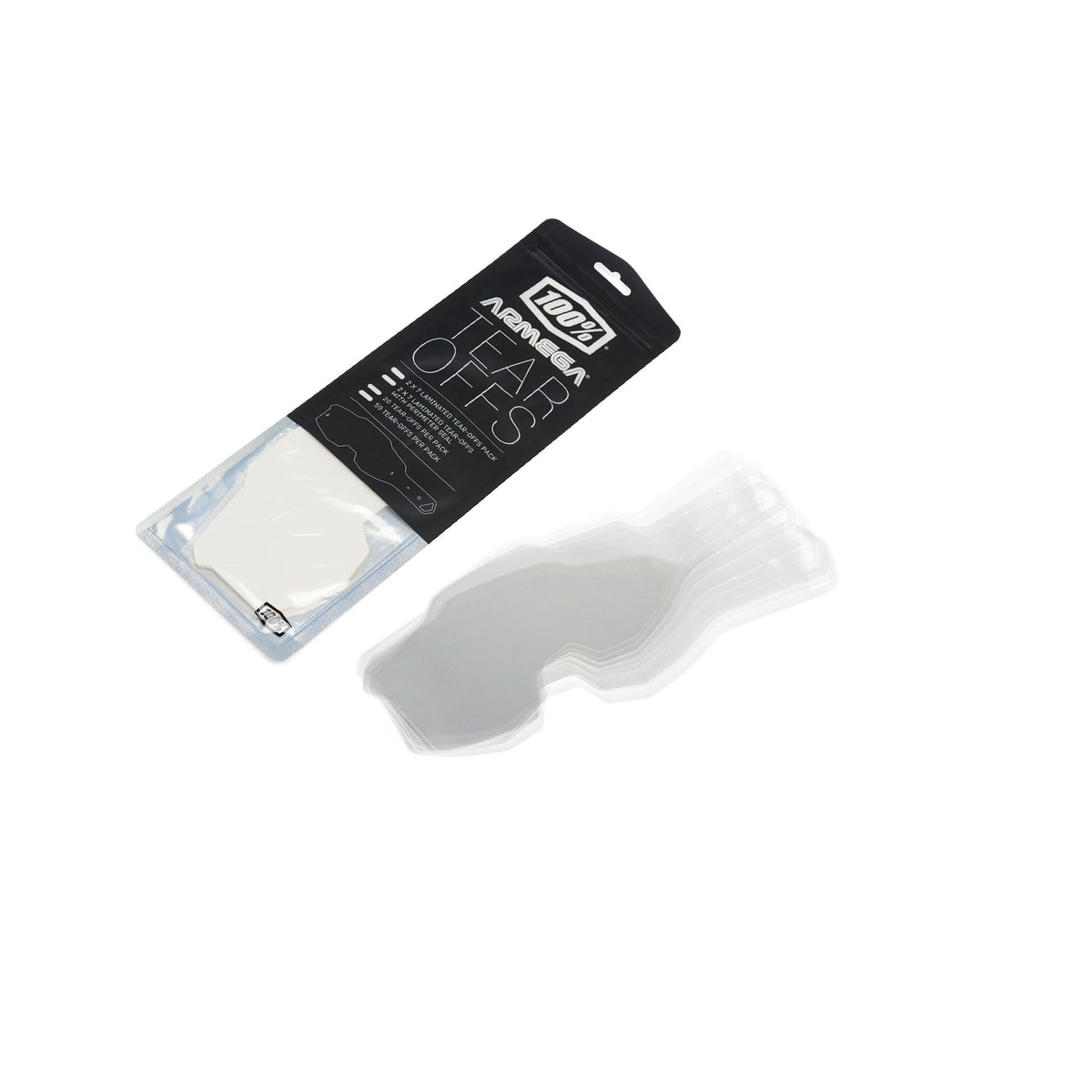 100-Percent Armega/Armatic Standard Tear-Offs 20 Pack for Offroad Eyewear