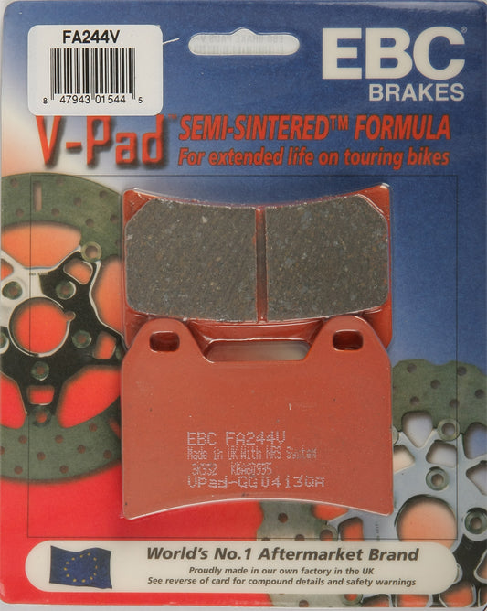 EBC Brakes FA244V V Series Front Brake Pads for Cruiser and Big Twin Bikes