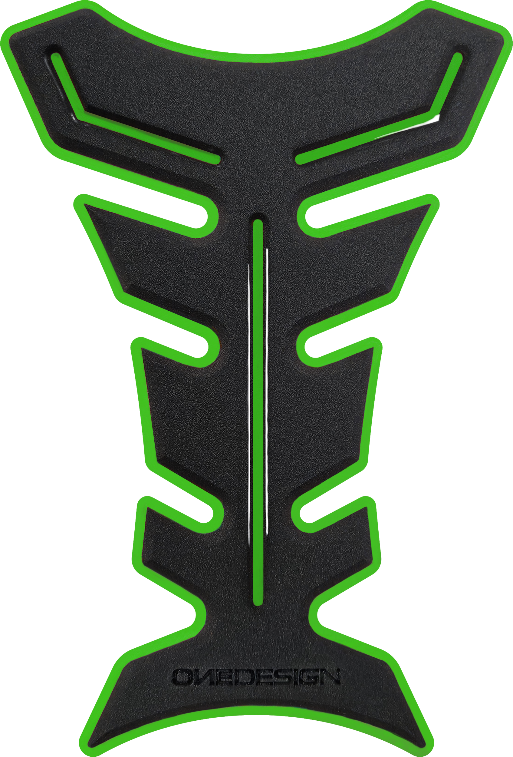 ONE EMBLEMS HDF9V Black and Green Tank Pad for Street Motorcycles
