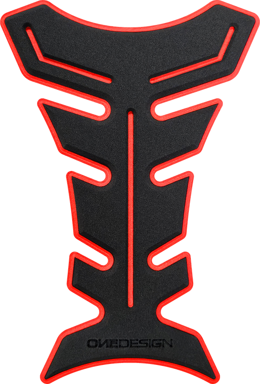 ONE EMBLEMS HDF9R Black and Red Tank Pad for Street Motorcycles