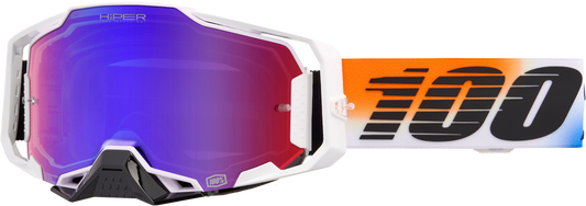 100-Percent Armega Hiper Goggle with Red/Blue Mirror Lens for Offroad