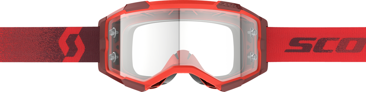 SCOTT Fury Goggle Red with Clear Lens - Offroad Eyewear for Trail and Motocross
