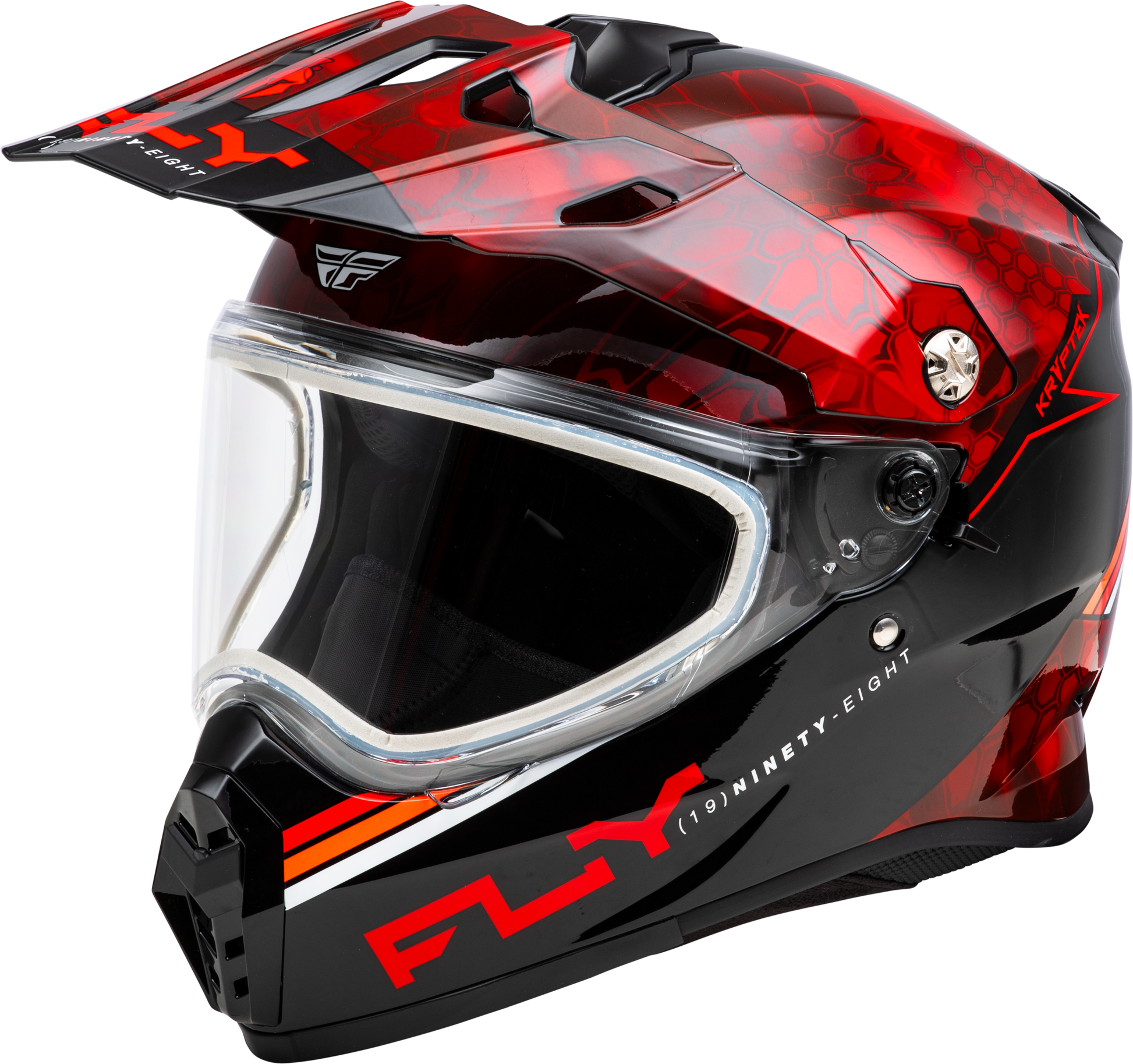 Fly Racing Trekker CW Conceal Full-Face Snow Helmet in Red/Black – Medium
