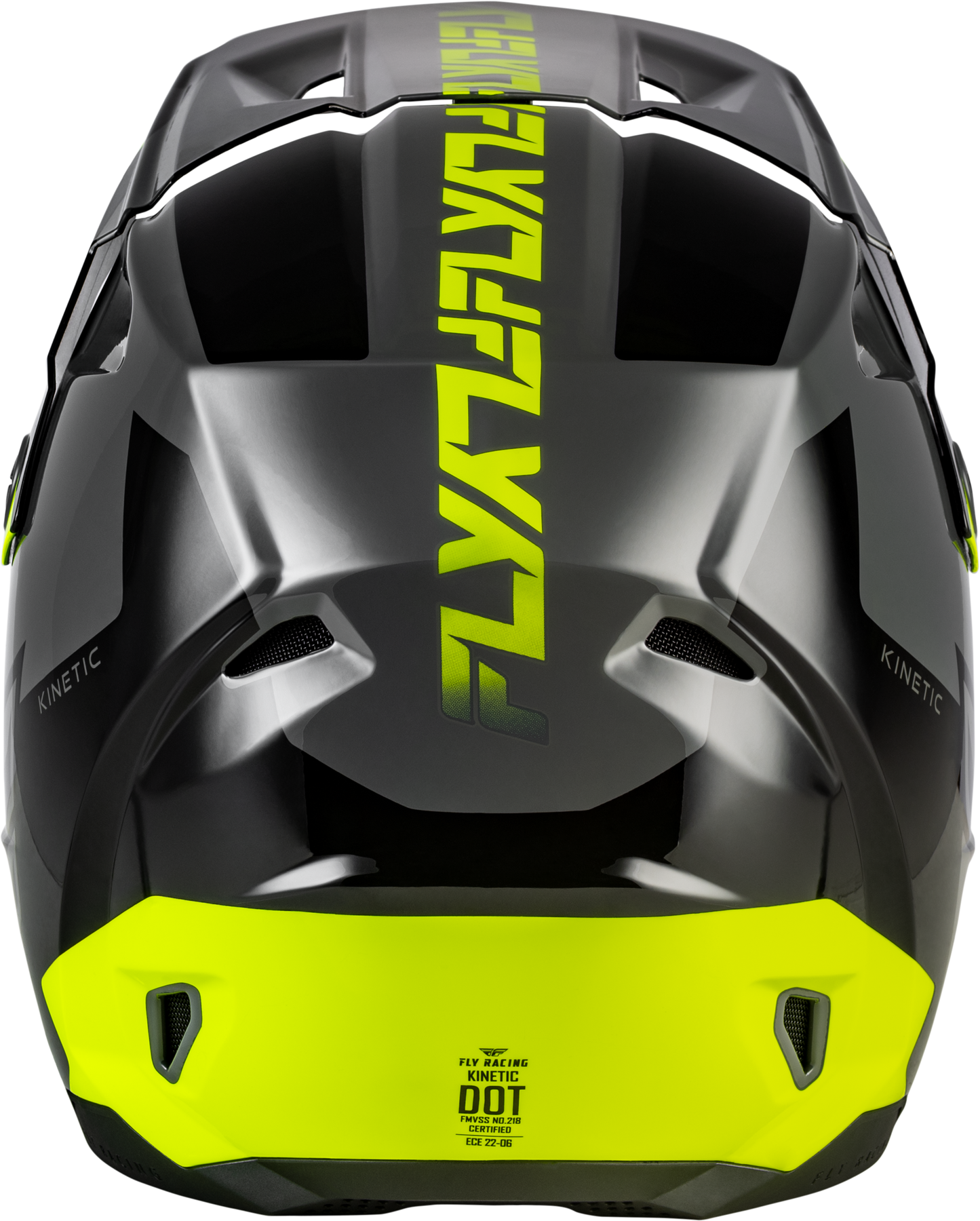 FLY Racing Kinetic Crest Helmet – Off-Road Motorcycle Helmet in Small, Grey/Black/Hi-Vis Yellow
