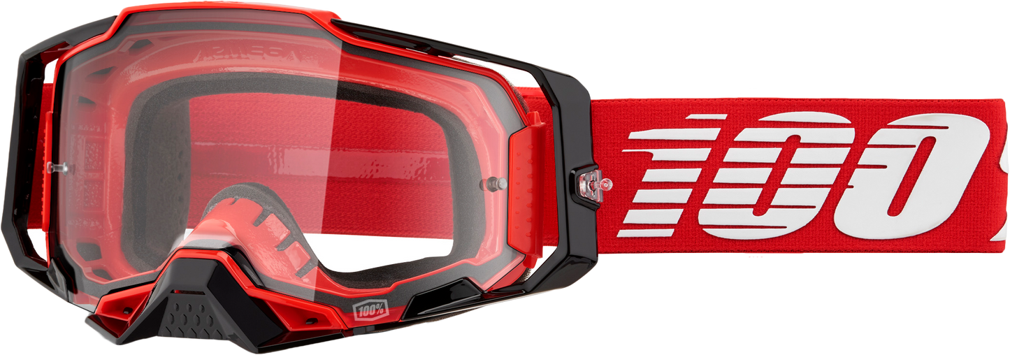100-Percent Armega Goggle with Clear Lens - Red Offroad Eyewear