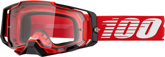 100-Percent Armega Goggle with Clear Lens - Red Offroad Eyewear