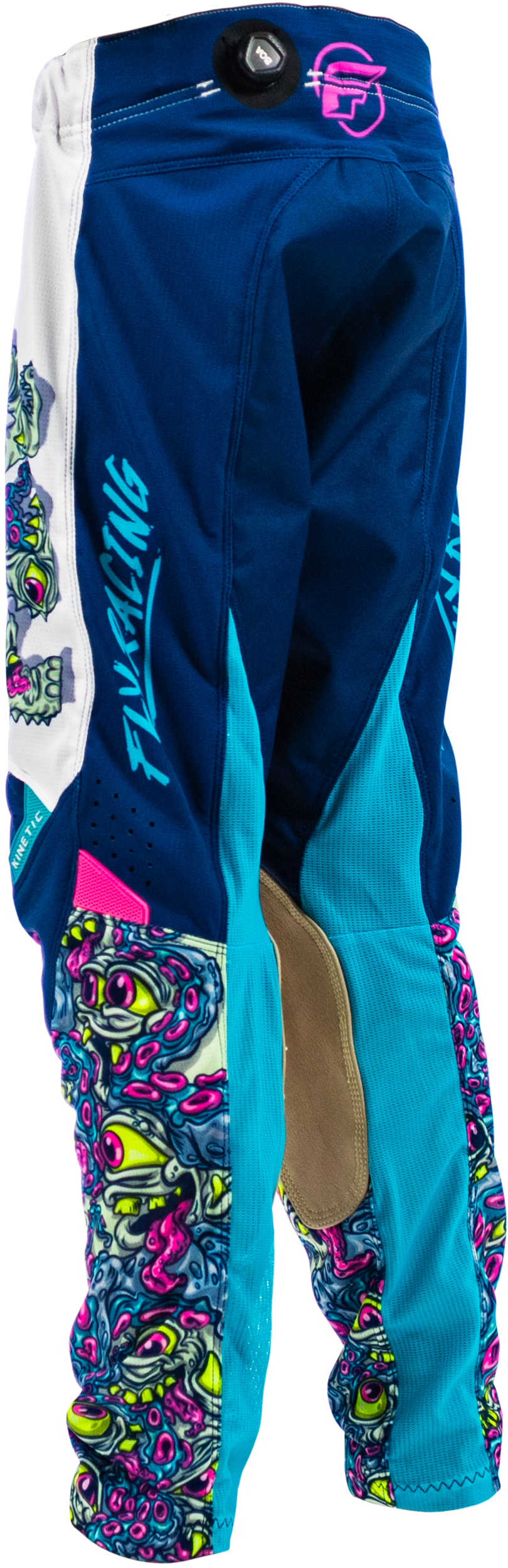 Fly Racing Youth Kinetic Mutant Mesh Pants White/Blue/Multi Size 26