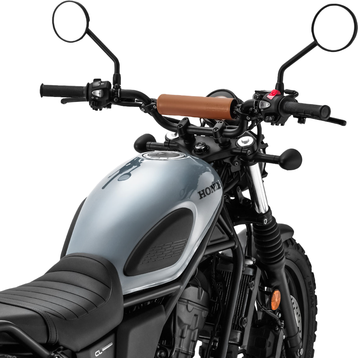 ZETA Handlebar Bar Pad Set 200mm with 220mm Brace - Brown for Street Bikes