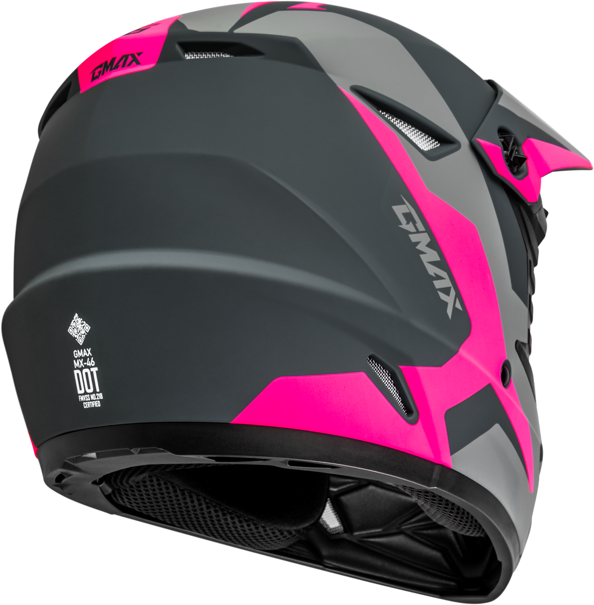 GMAX MX-46Y Cyclus Youth Off-Road Helmet in Grey and Pink