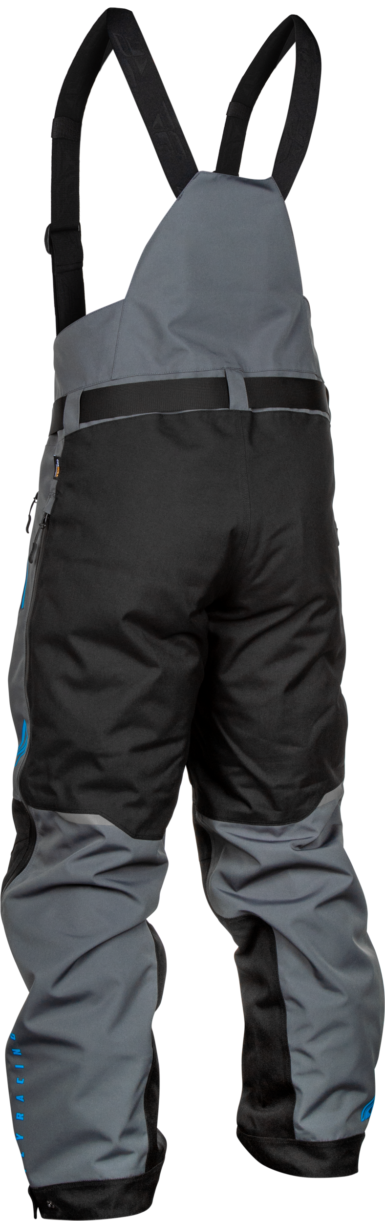 Fly Racing Carbon Bibs Medium Grey and Blue for Snow Riding