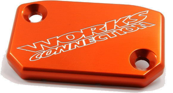 WORKS Billet Clutch Reservoir Cover for KTM Offroad Models - Orange Aluminum