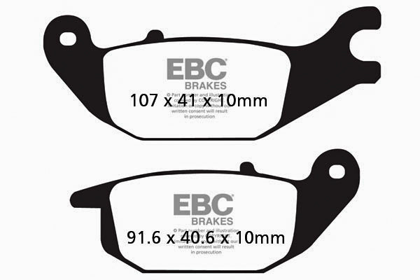EBC Brakes FA343 Organic Brake Pads for Honda Z125 Models