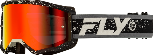 Fly Racing Zone Goggle Black/Grey with Red Mirror/Smoke Lens – Youth and Adult Offroad Eyewear