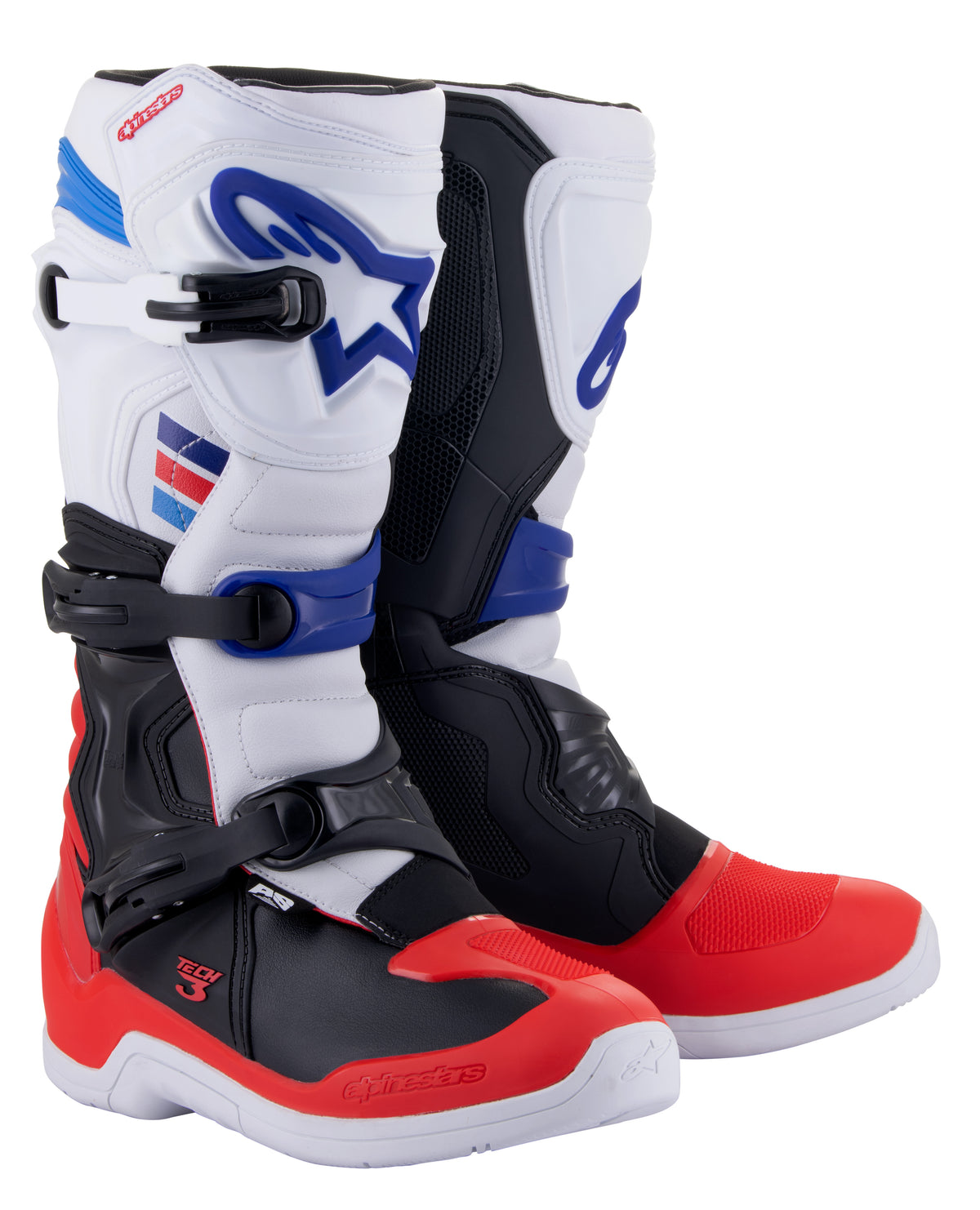 Alpinestars Tech 3 Off-Road Motorcycle Boots White/Red/Blue Size 6